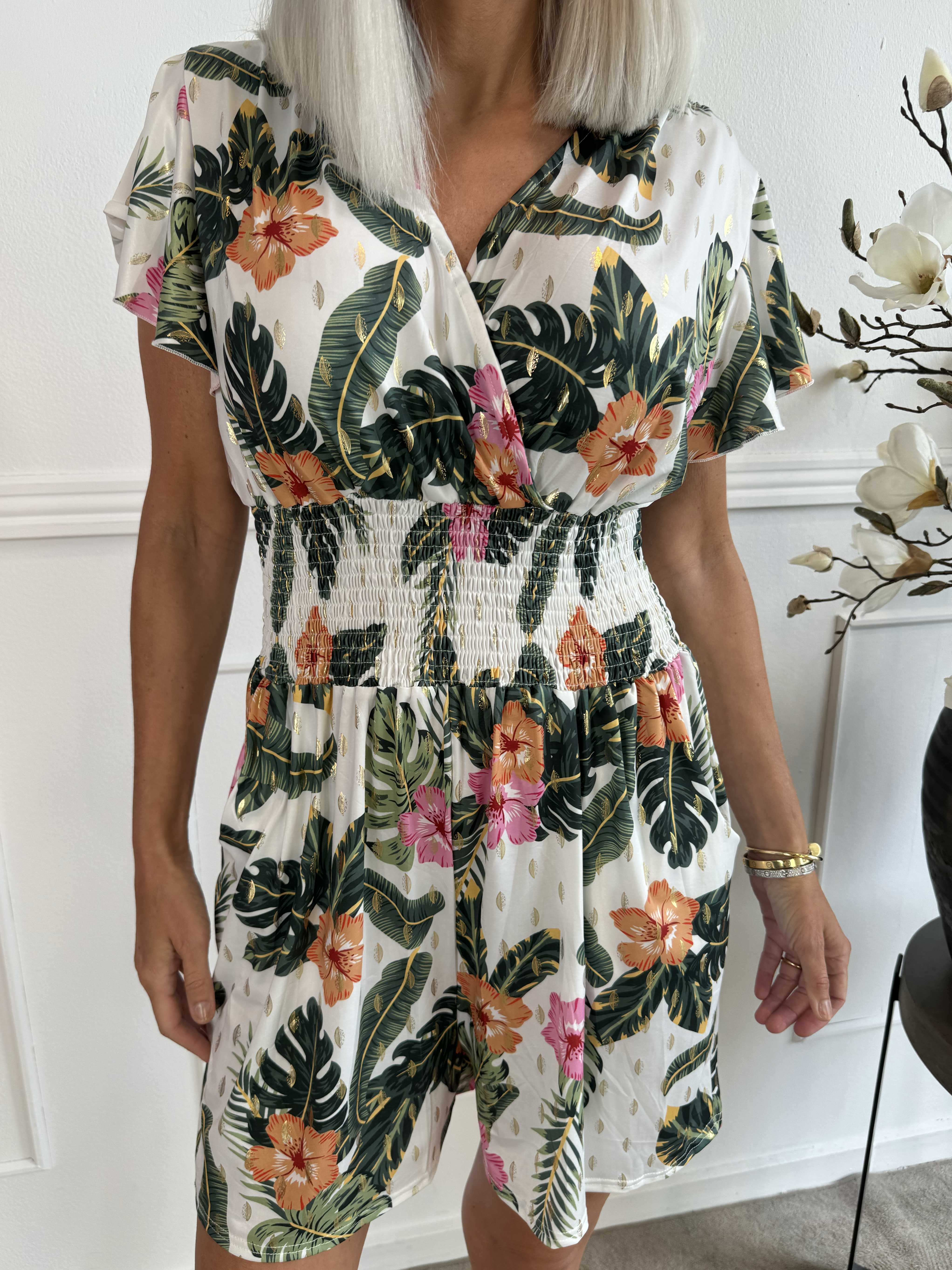 Pams Flower Playsuit - Elastisk playsuit med fickor